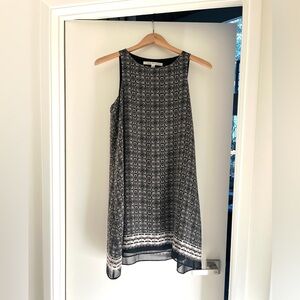 Max Studio Black and Cream Geometric Mini Dress